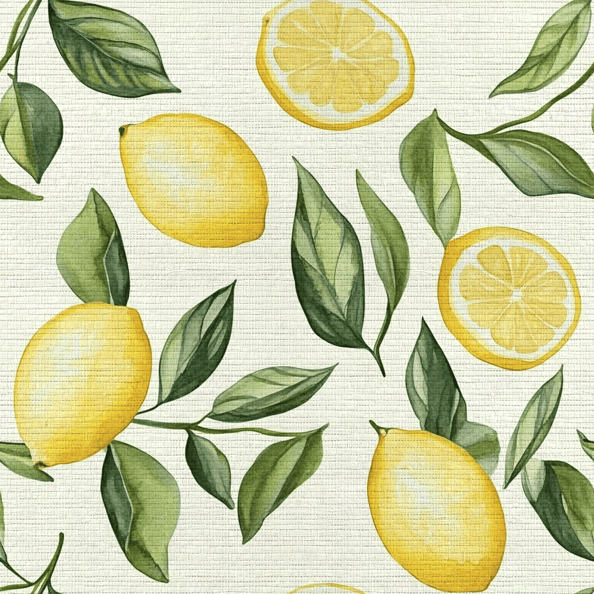 Lemonade Stand Faux Grasscloth Wallpaper - Painted Paper