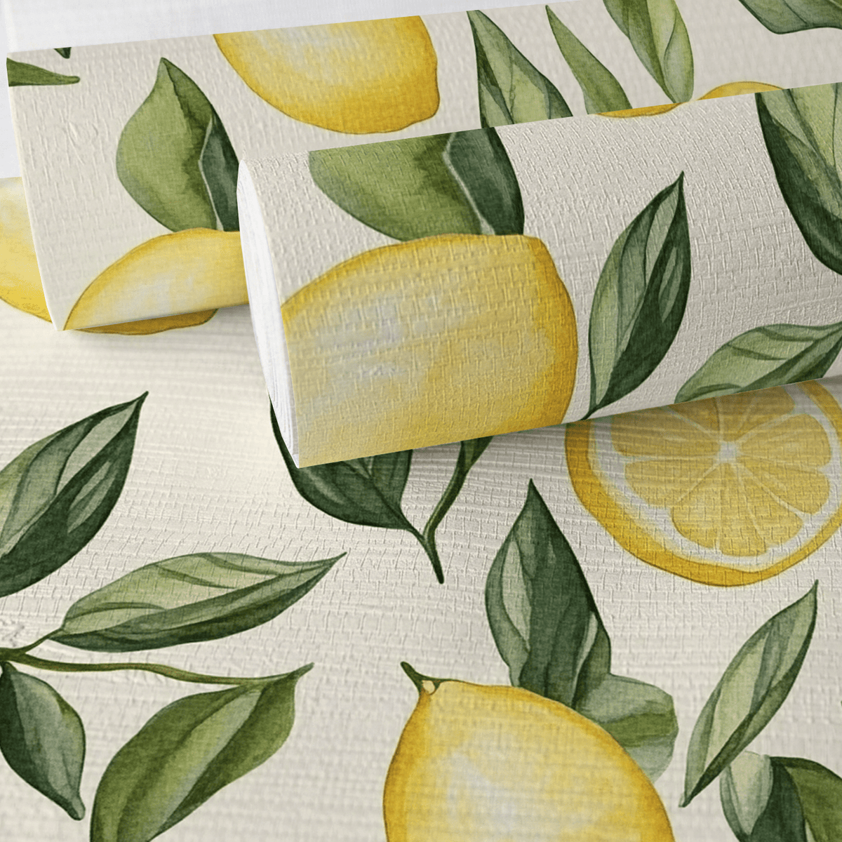Lemonade Stand Faux Grasscloth Wallpaper - Painted Paper