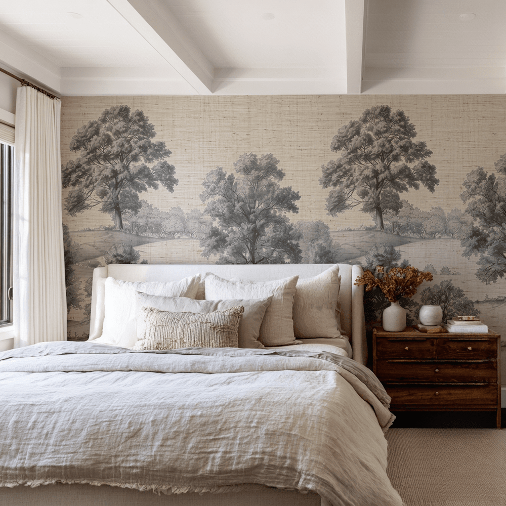 Lenora Faux Grasscloth Wallpaper - Painted Paper