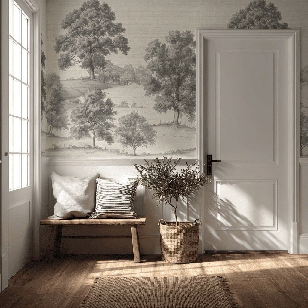 Lenora Faux Grasscloth Wallpaper - Painted Paper