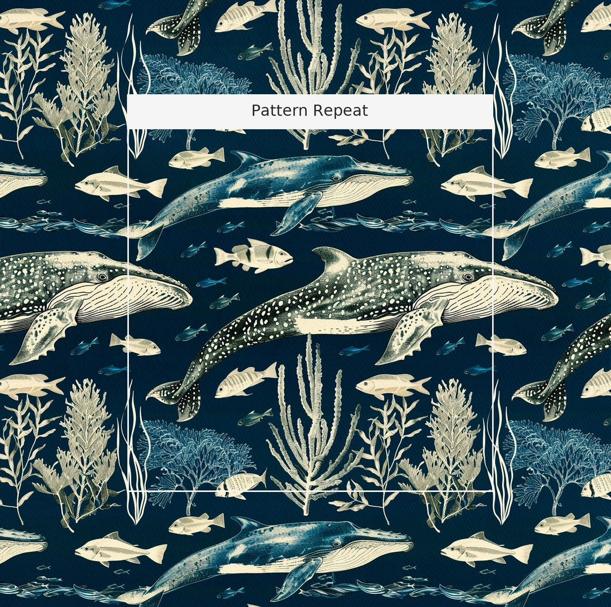 Leviathan Swim - Fabric - Painted Paper