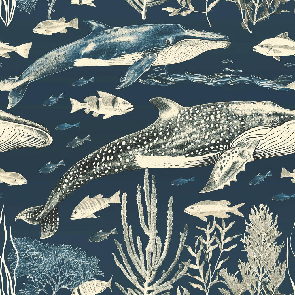 Leviathan Swim Wallpaper - Painted Paper