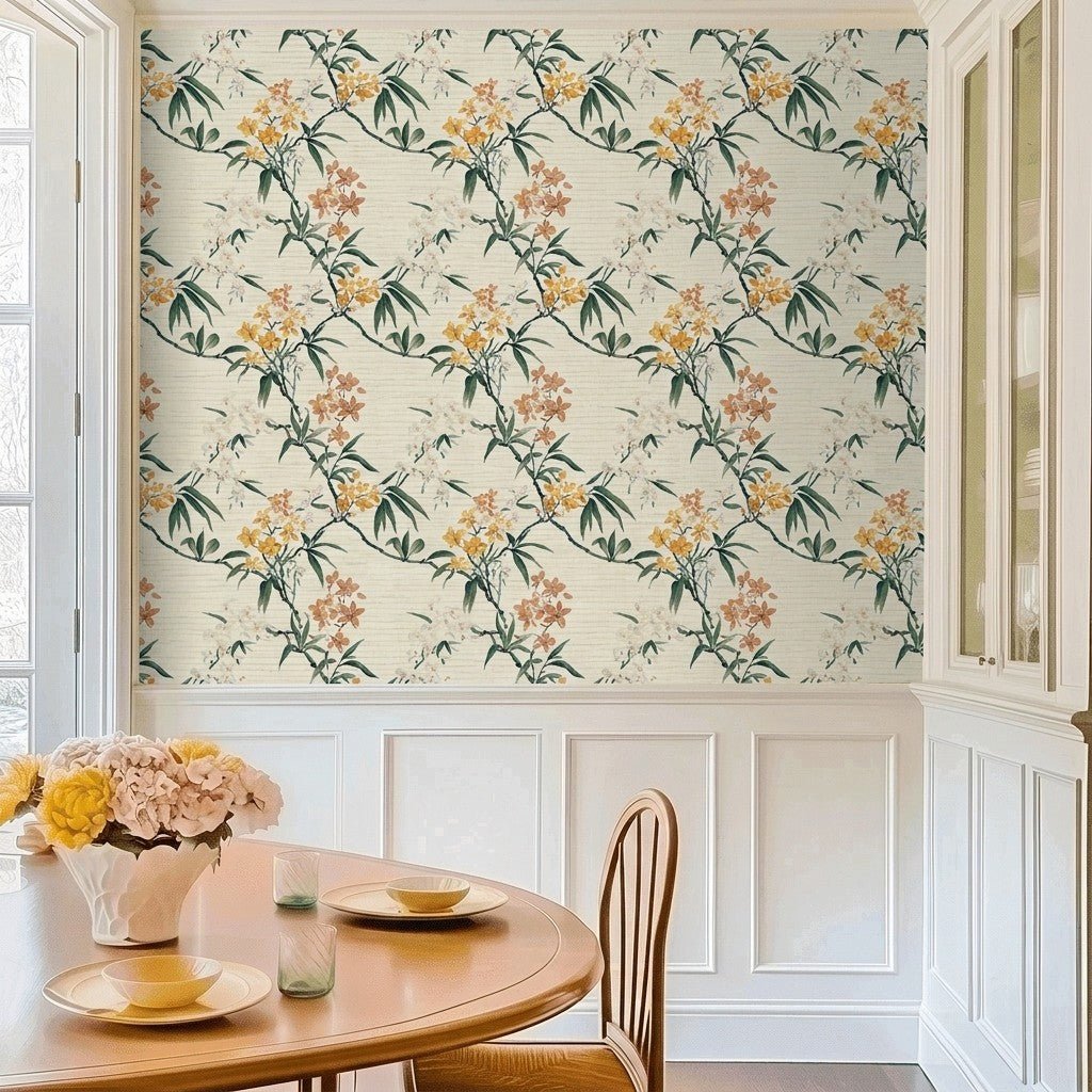 Liana Faux Grasscloth Wallpaper - Painted Paper