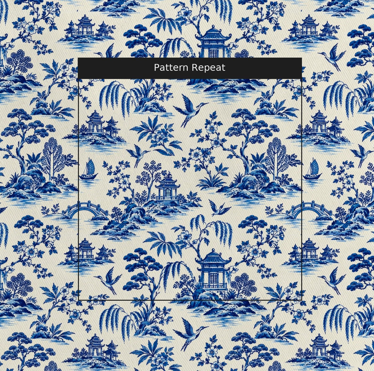 Lillian Crane Toile - Fabric - Painted Paper