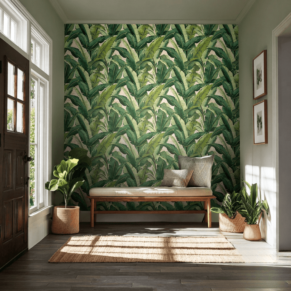 Lilya Tropical Faux Grasscloth Wallpaper - Painted Paper