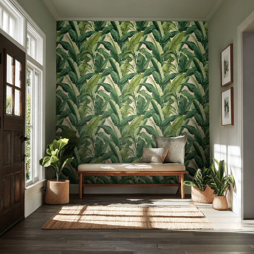 Lilya Tropical Faux Grasscloth Wallpaper - Painted Paper