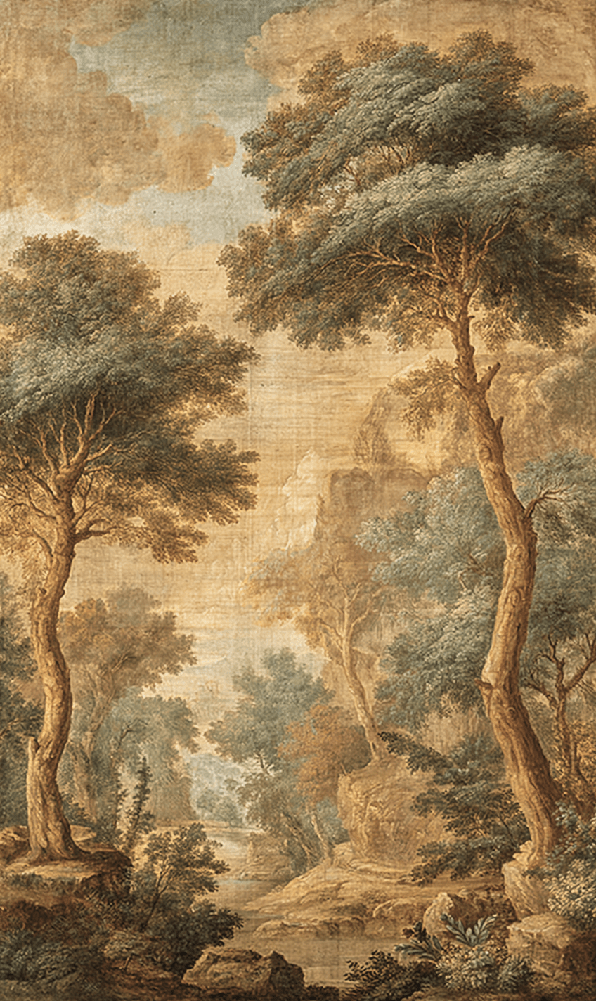 Linen Treeline - Tapestry - Painted Paper