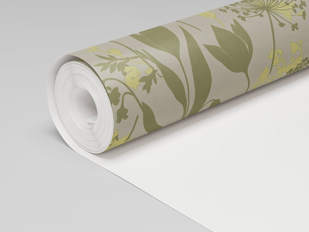 Little Luxuries - Olive Wallpaper - Painted Paper
