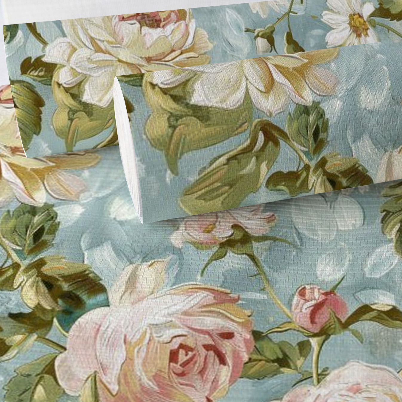 Louisa Floral Faux Grasscloth Wallpaper
