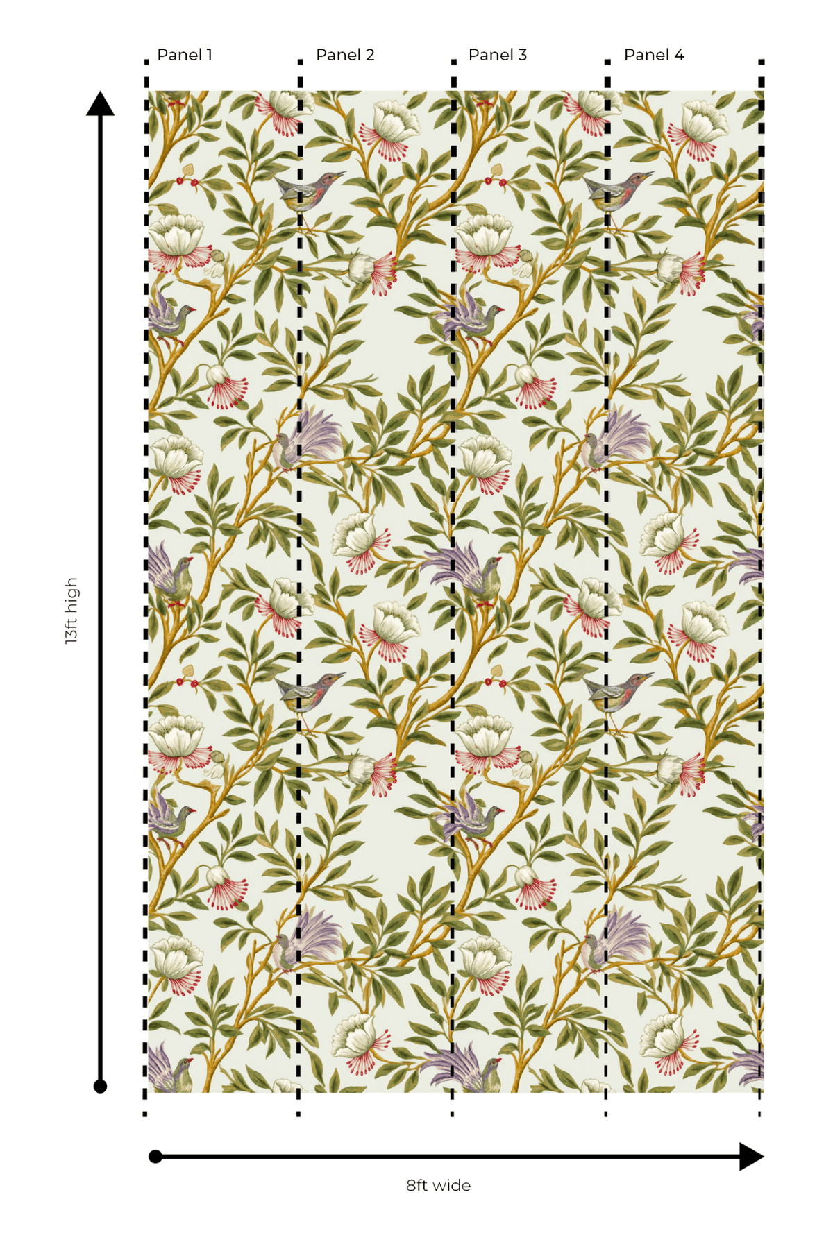 Louise & Frills - Wall Mural - Painted Paper