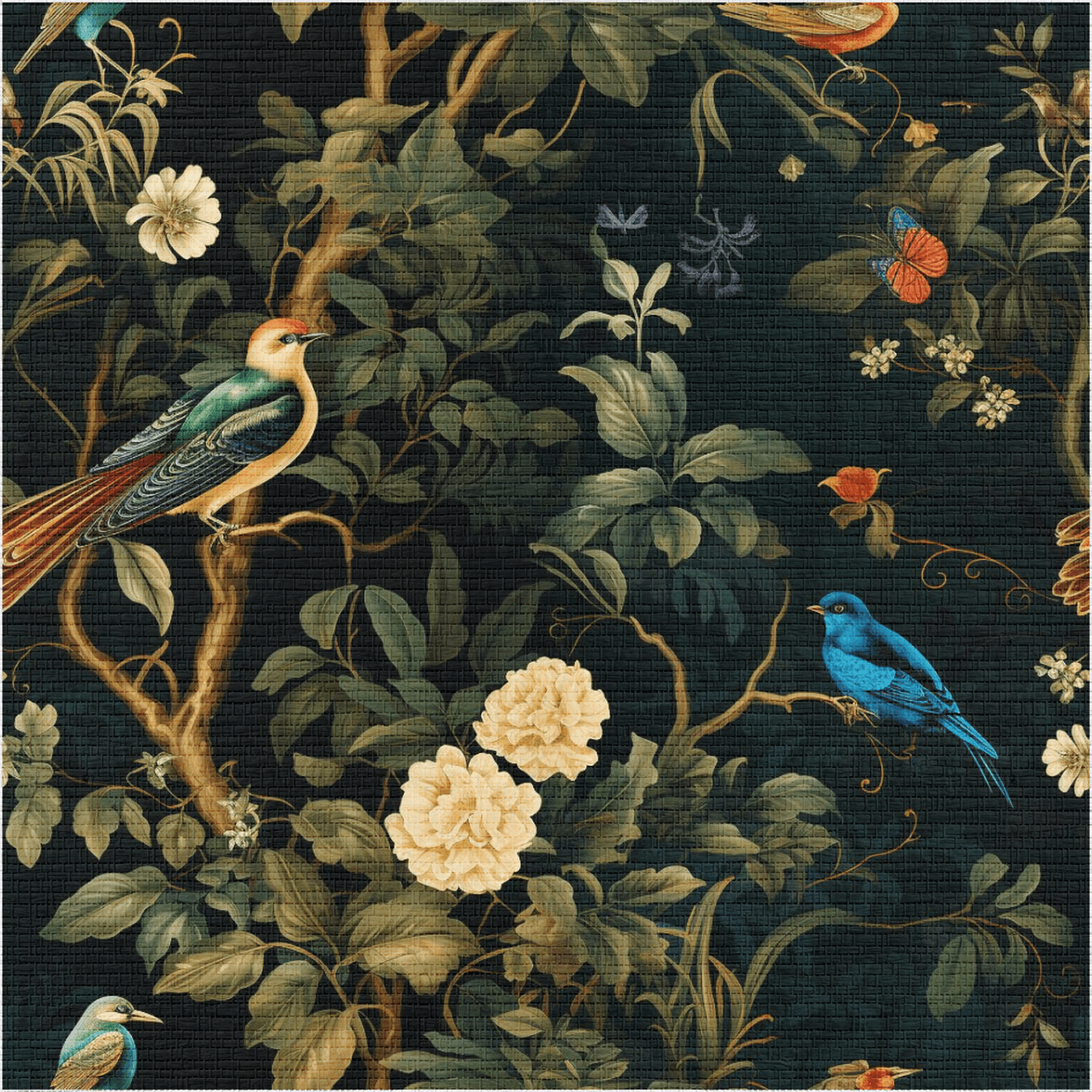 Luca Bloom Faux Grasscloth Wallpaper - Painted Paper