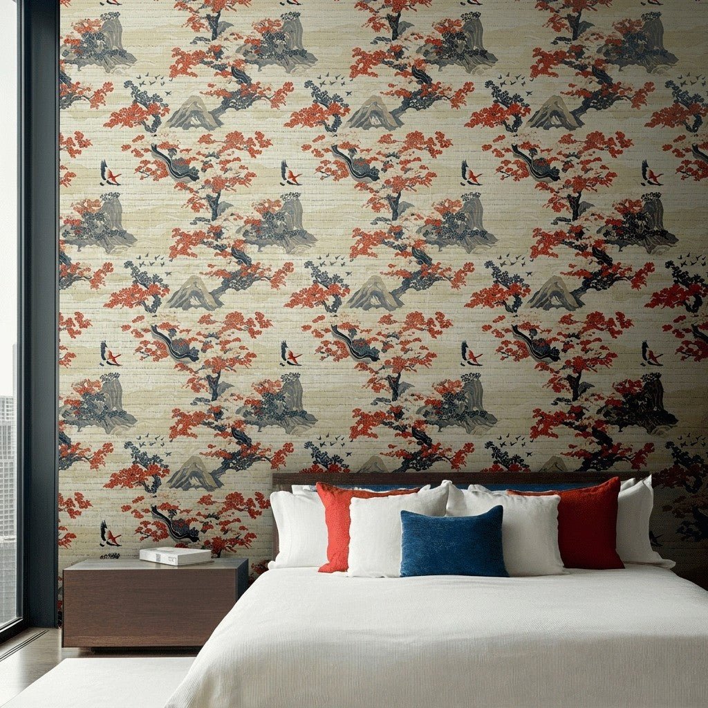 Maeve Faux Grasscloth Wallpaper - Painted Paper