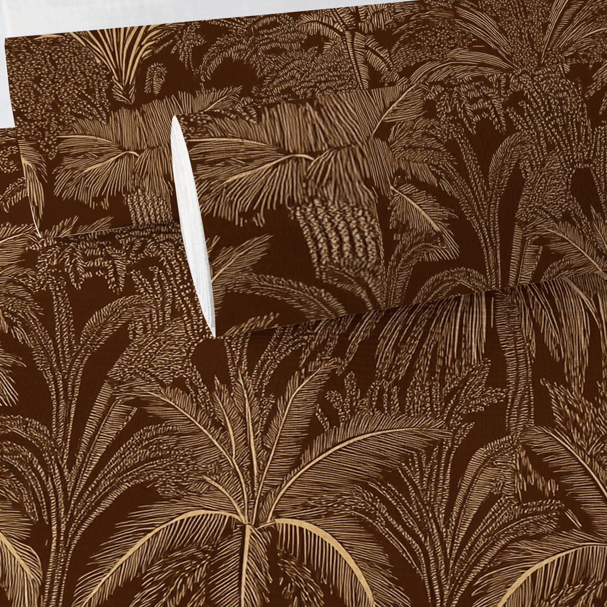 Mahogany Faux Grasscloth Wallpaper - Painted Paper