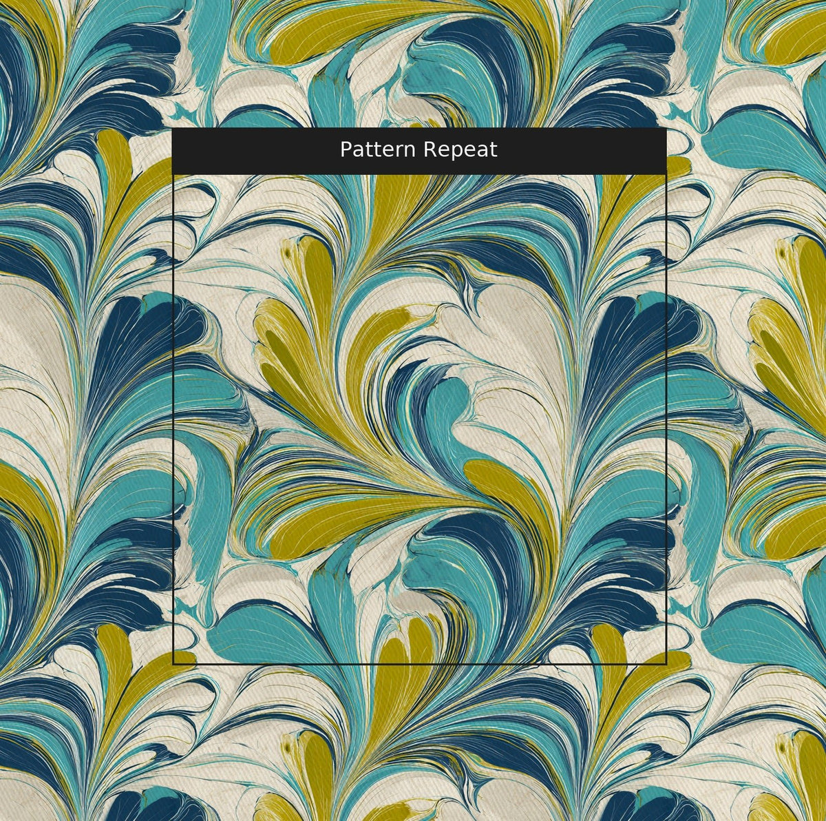 Marble & Chartreuse - Fabric - Painted Paper