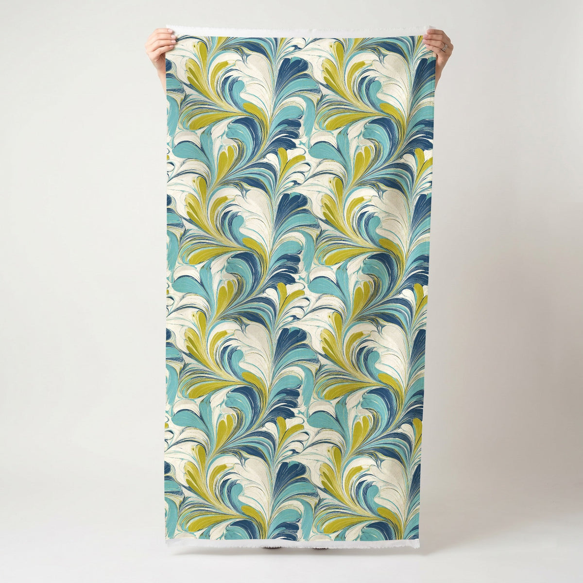 Marble & Chartreuse - Fabric - Painted Paper