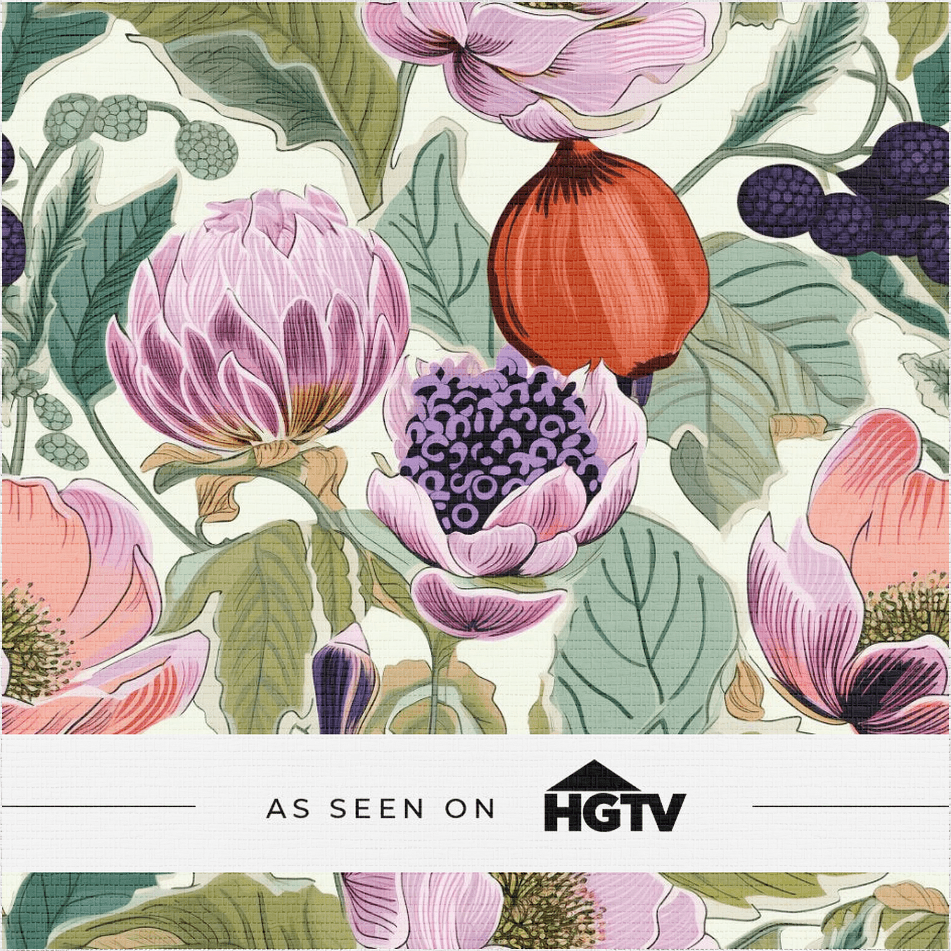 Margo Fruit Floral Faux Grasscloth Wallpaper - Painted Paper