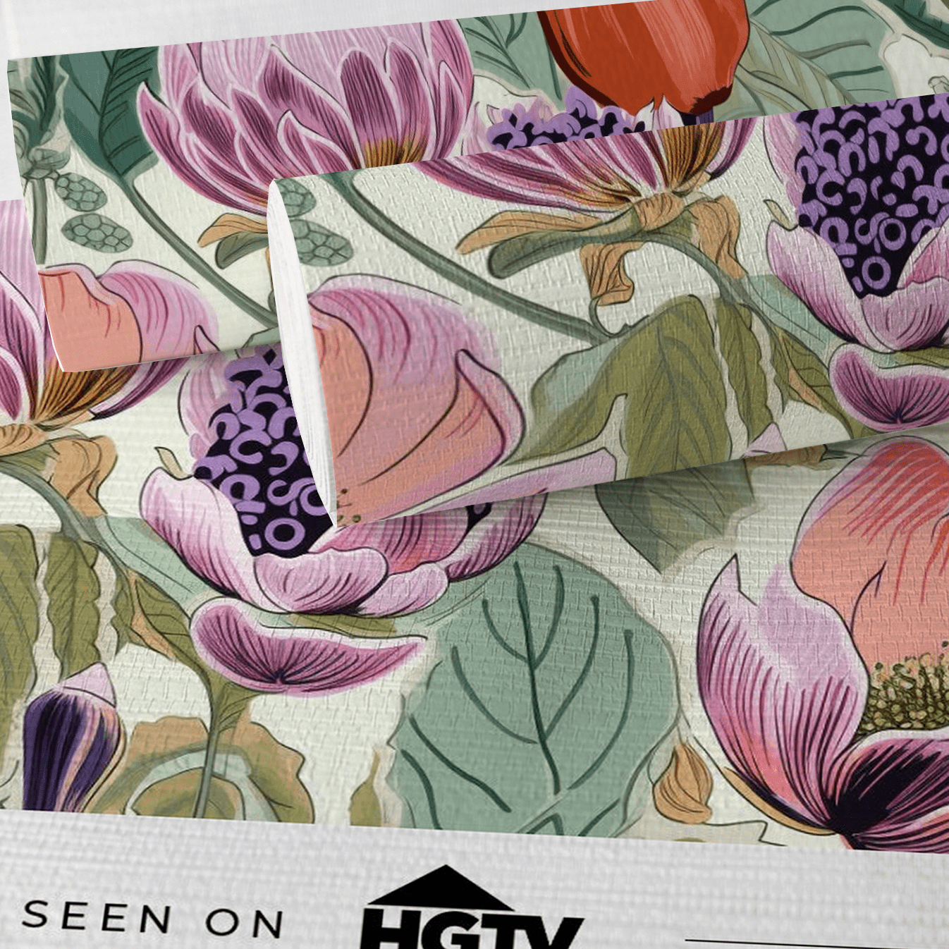 Margo Fruit Floral Faux Grasscloth Wallpaper - Painted Paper