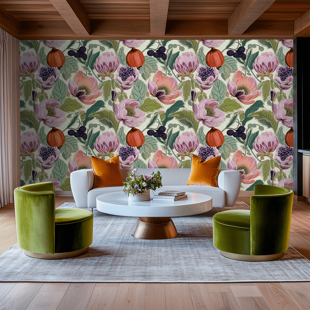 Margo Fruit Floral Wallpaper - Painted Paper
