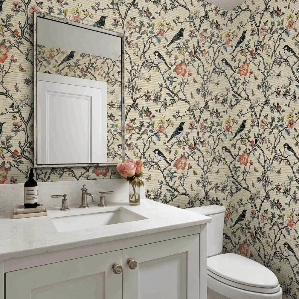 Marigold Faux Grasscloth Wallpaper - Painted Paper