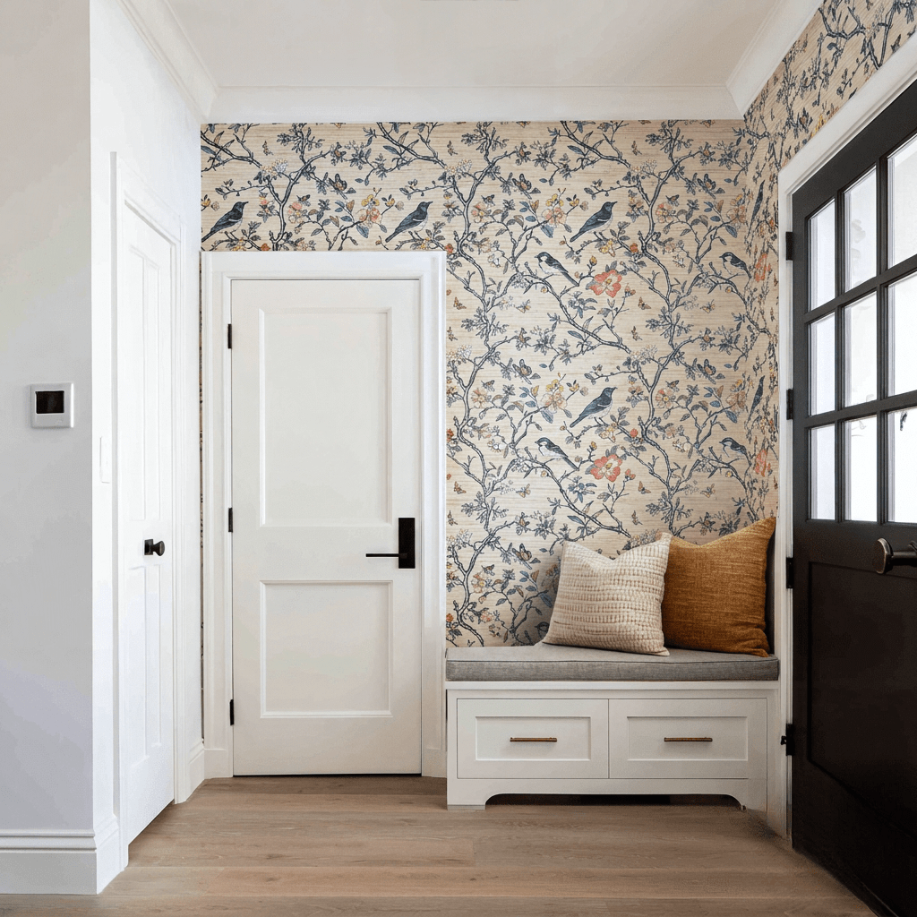 Marigold Faux Grasscloth Wallpaper - Painted Paper