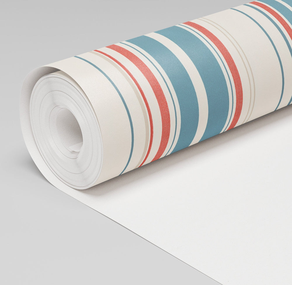 Mariner Stripe Wallpaper - Painted Paper