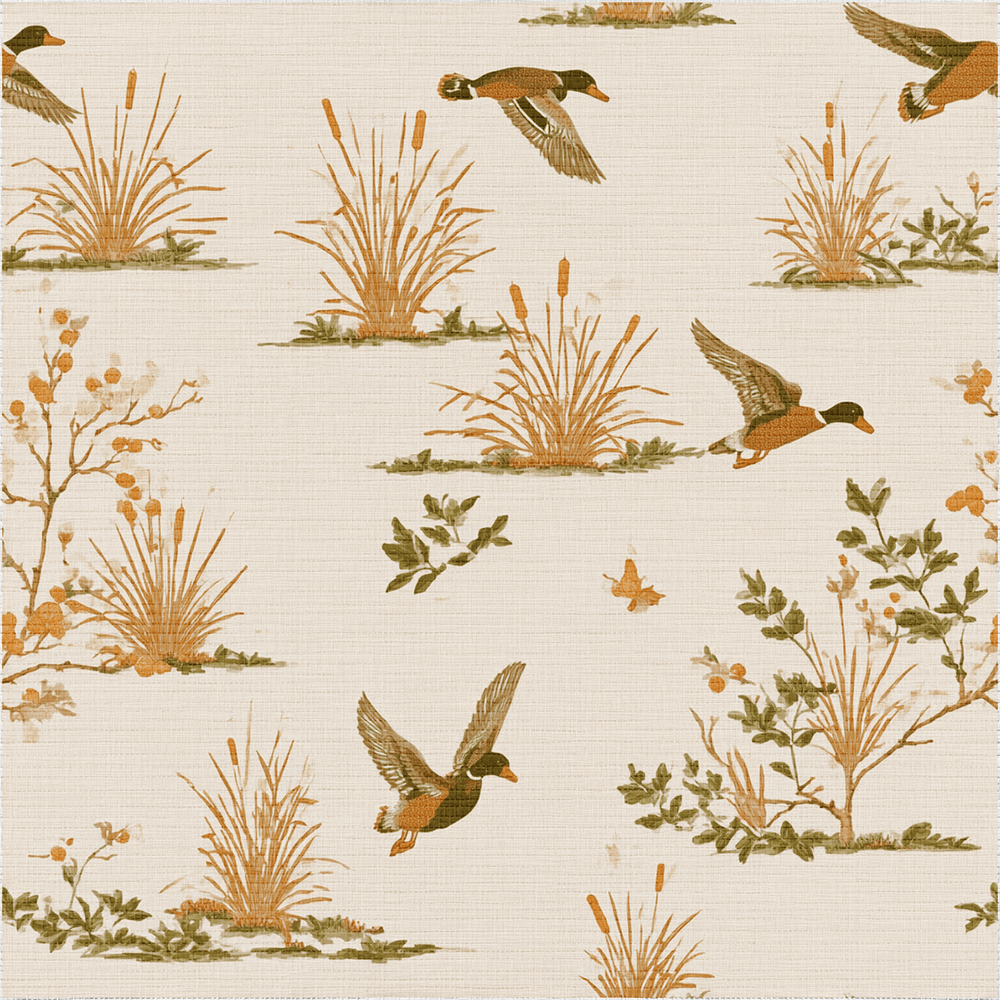 Marshland Flight Faux Grasscloth Wallpaper - Painted Paper