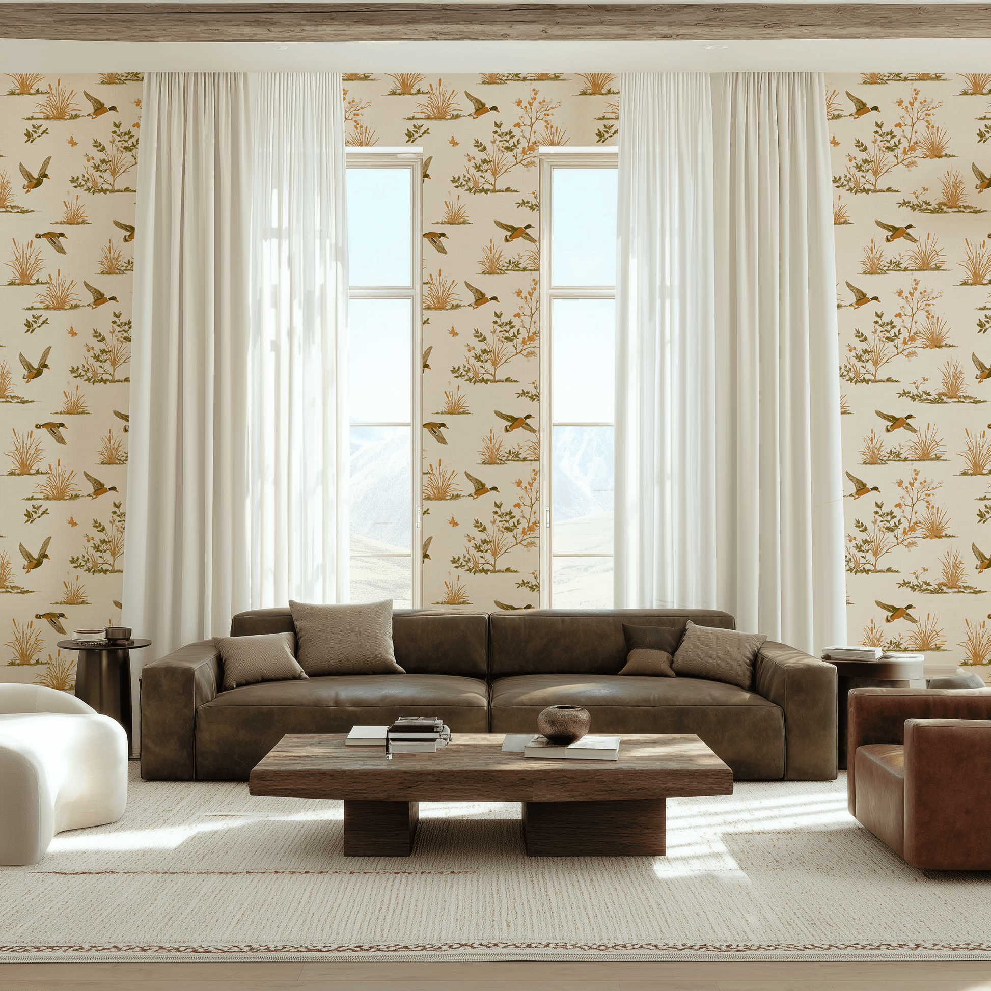 Marshland Flight Wallpaper - Painted Paper