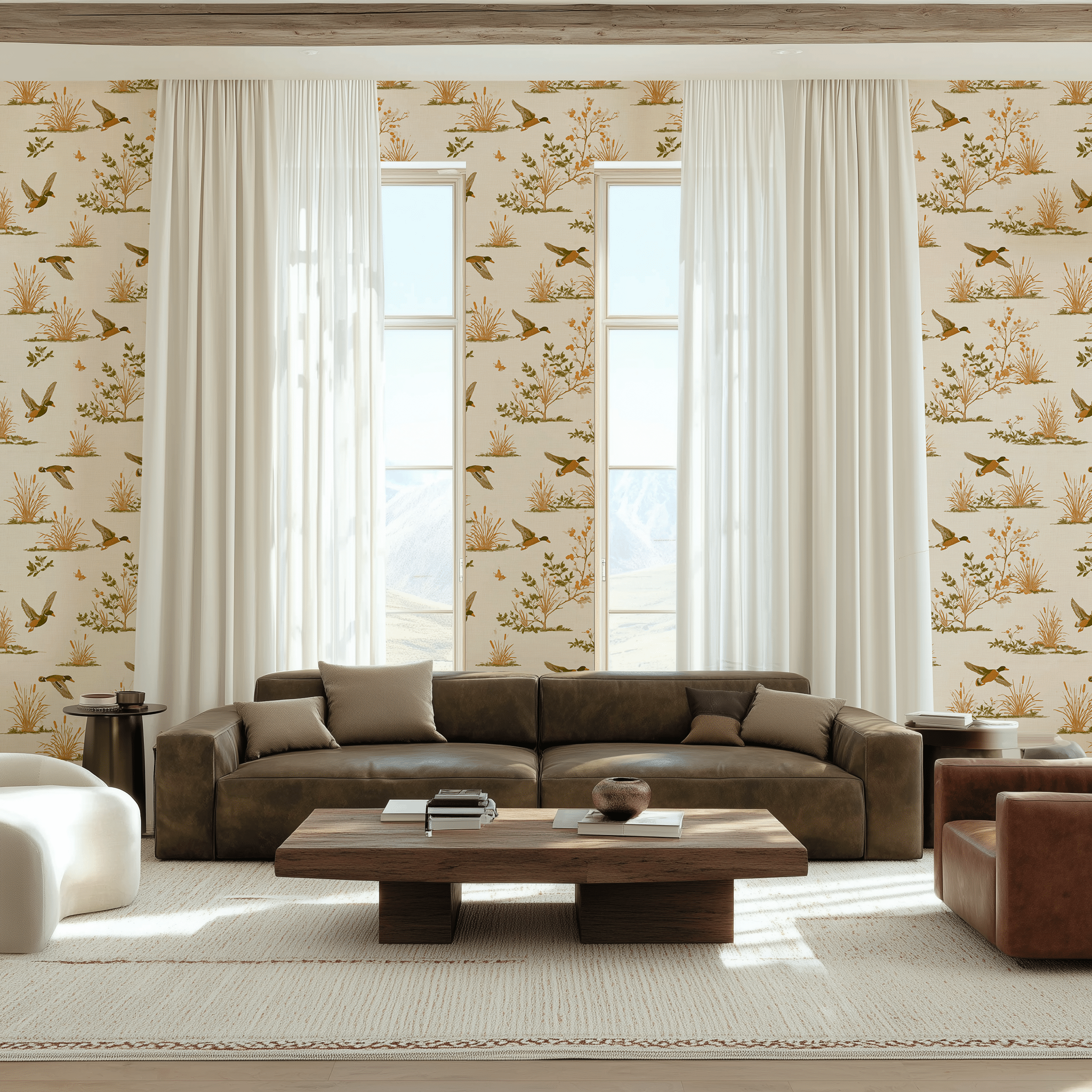 Marshland Flight Wallpaper - Painted Paper