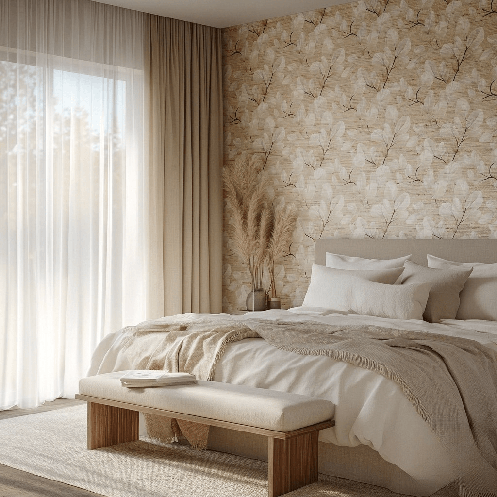 Meadow Glow Faux Grasscloth Wallpaper - Painted Paper