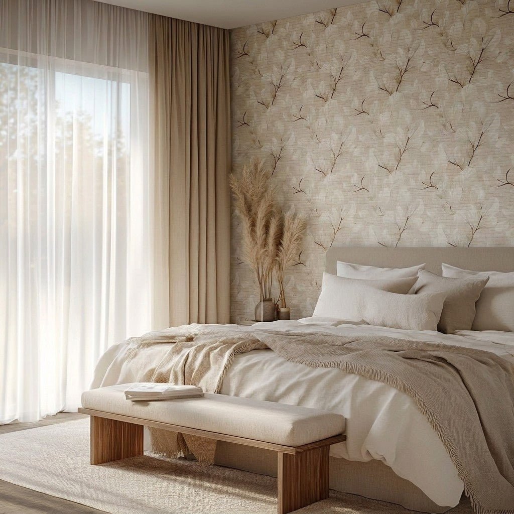 Meadow Glow Faux Grasscloth Wallpaper - Painted Paper