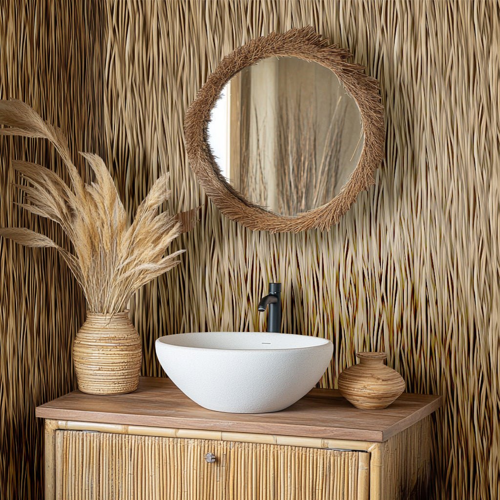 Meadow Thatch Wallpaper - Painted Paper