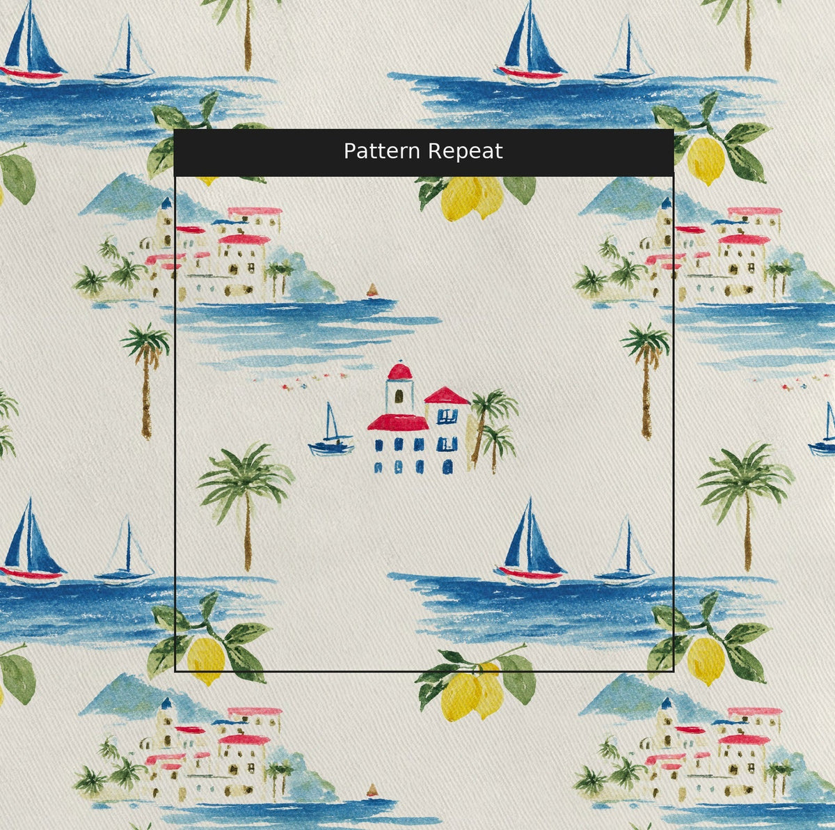 Meet You in Amalfi - Fabric - Painted Paper