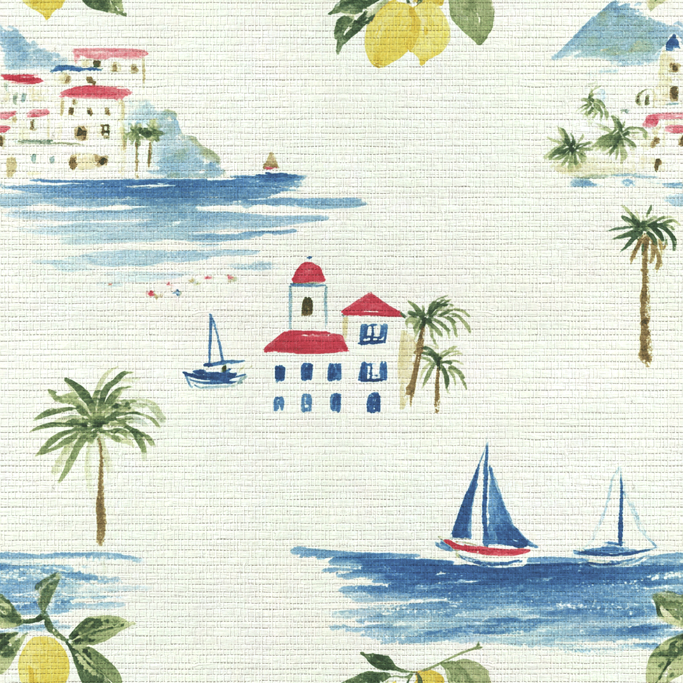 Meet You in Amalfi Faux Grasscloth Wallpaper