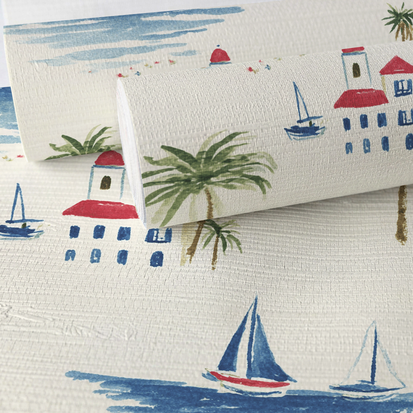 Meet You in Amalfi Faux Grasscloth Wallpaper