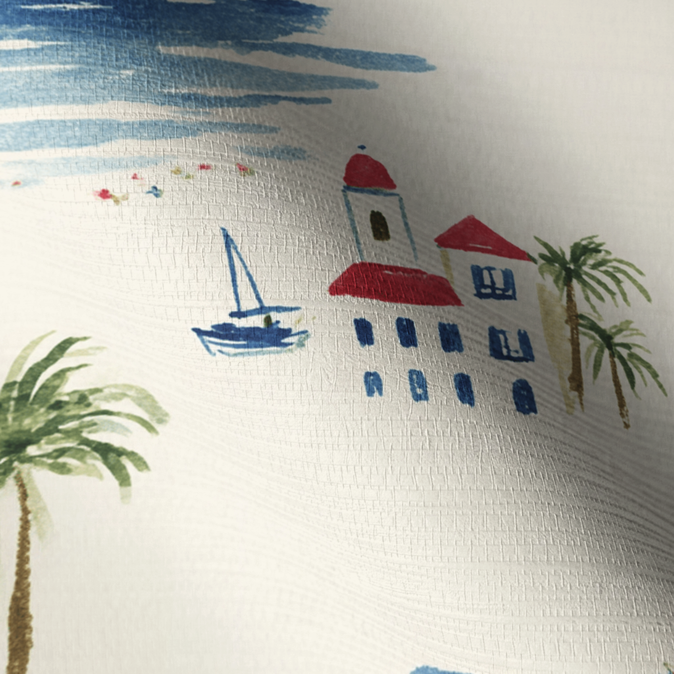 Meet You in Amalfi Faux Grasscloth Wallpaper