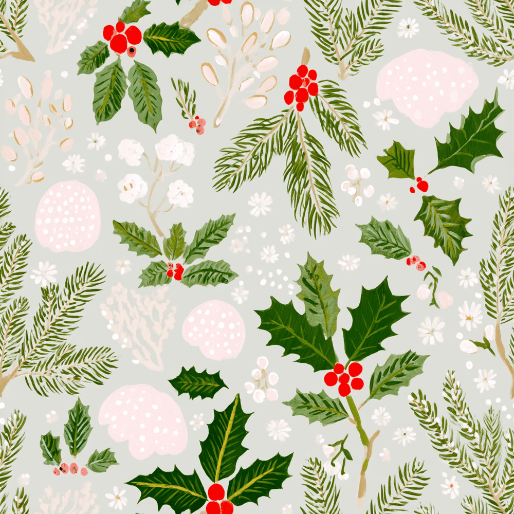 Merry & Bright Wallpaper - Painted Paper