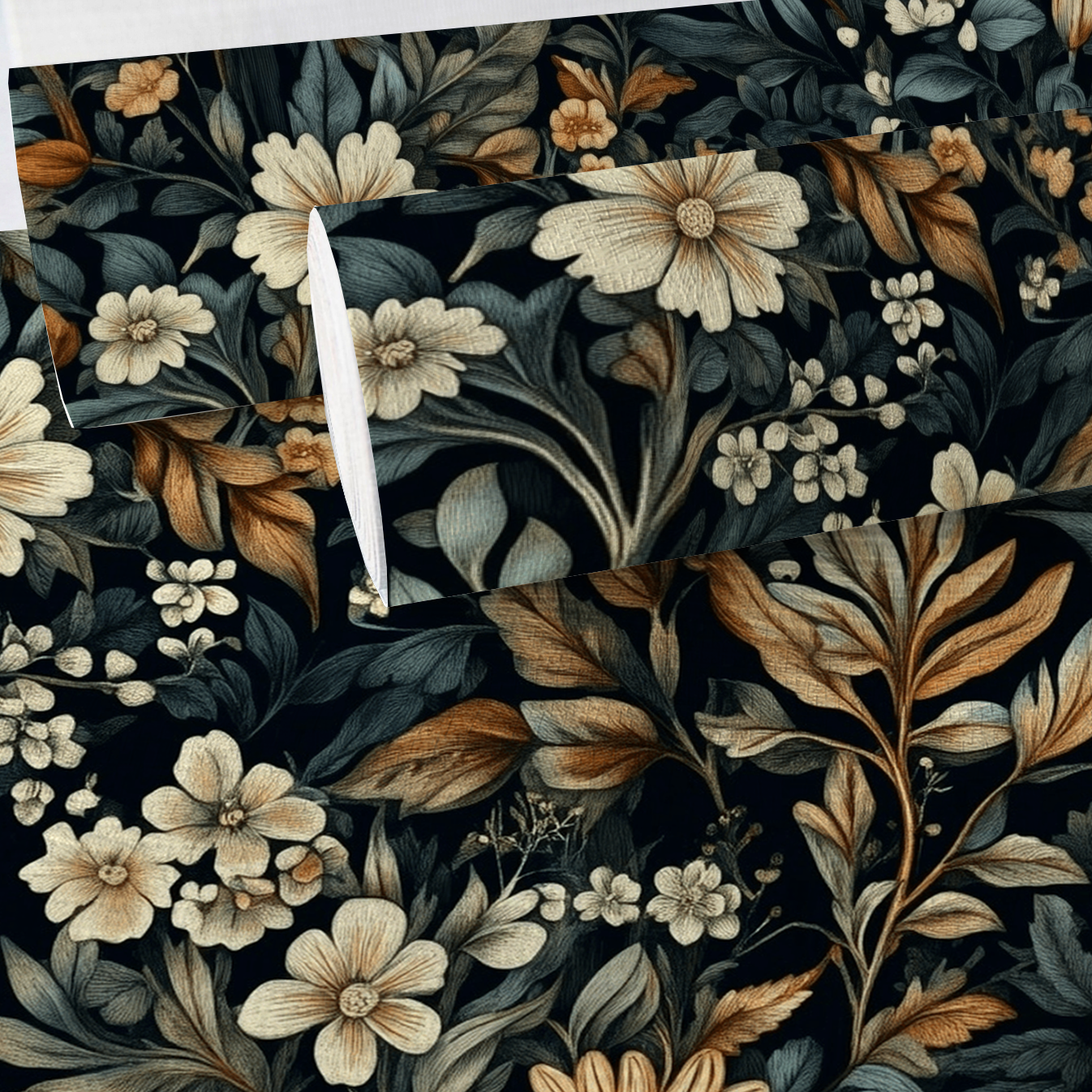 Moonlit Botanica Faux Grasscloth Wallpaper