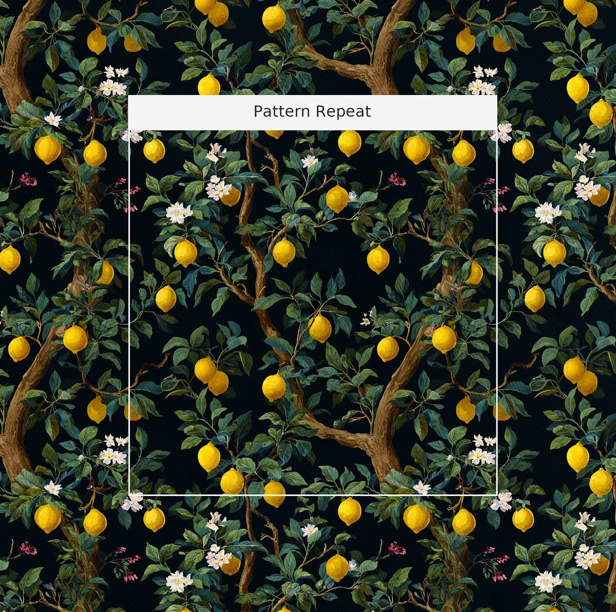 Midnight Citrus - Fabric - Painted Paper
