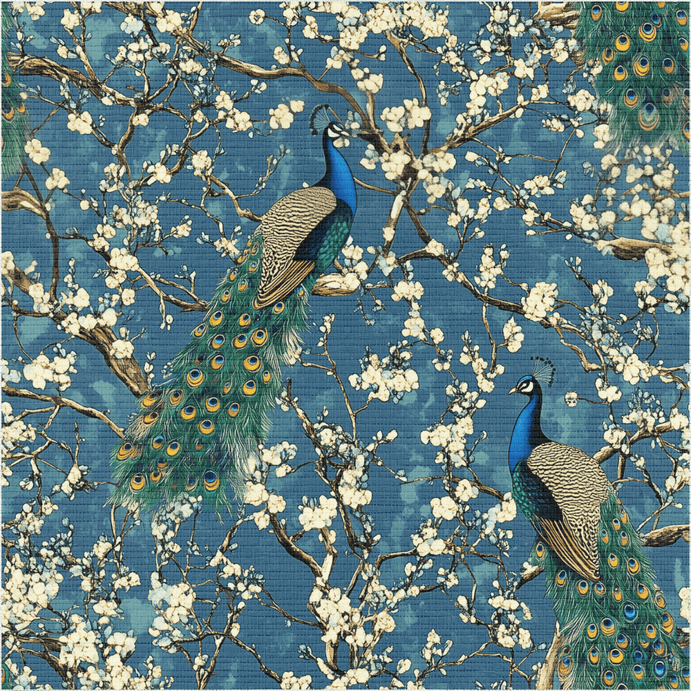Midnight Plumage Faux Grasscloth Wallpaper - Painted Paper