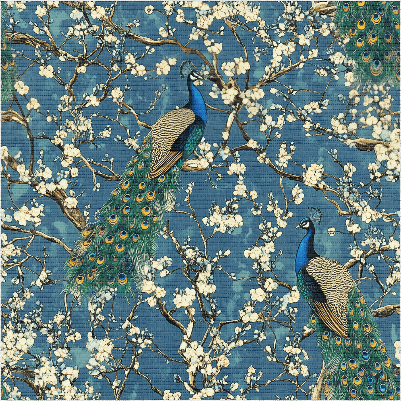 Midnight Plumage Faux Grasscloth Wallpaper - Painted Paper
