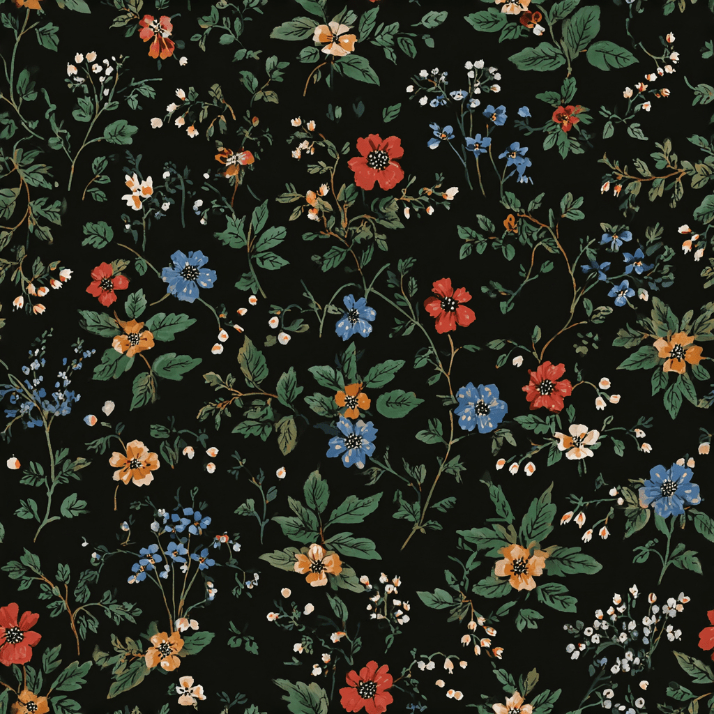 Midnight Posy Wallpaper - Painted Paper