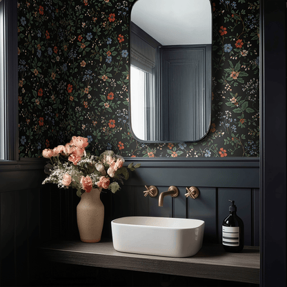 Midnight Posy Wallpaper - Painted Paper