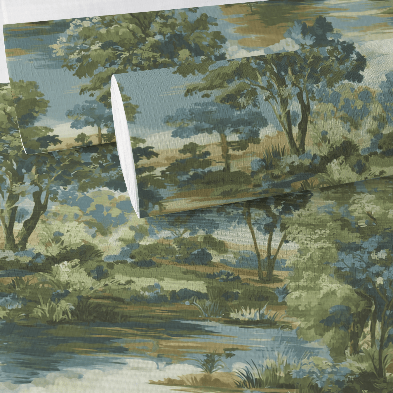 Midnight Spruce Faux Grasscloth Wallpaper - Painted Paper