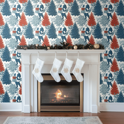 Midnight St. Nick Wallpaper - Painted Paper