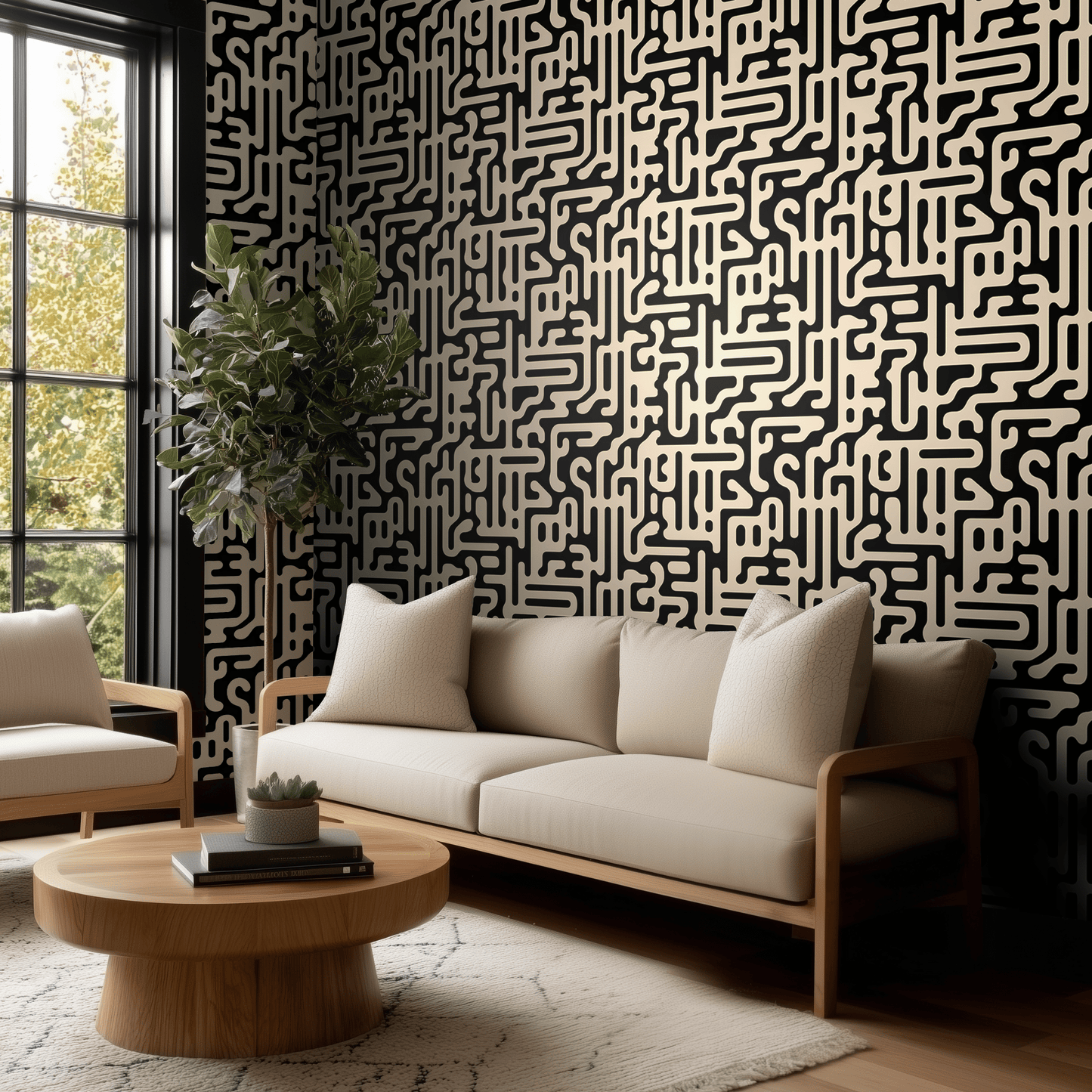 Milo Maze Wallpaper - Painted Paper