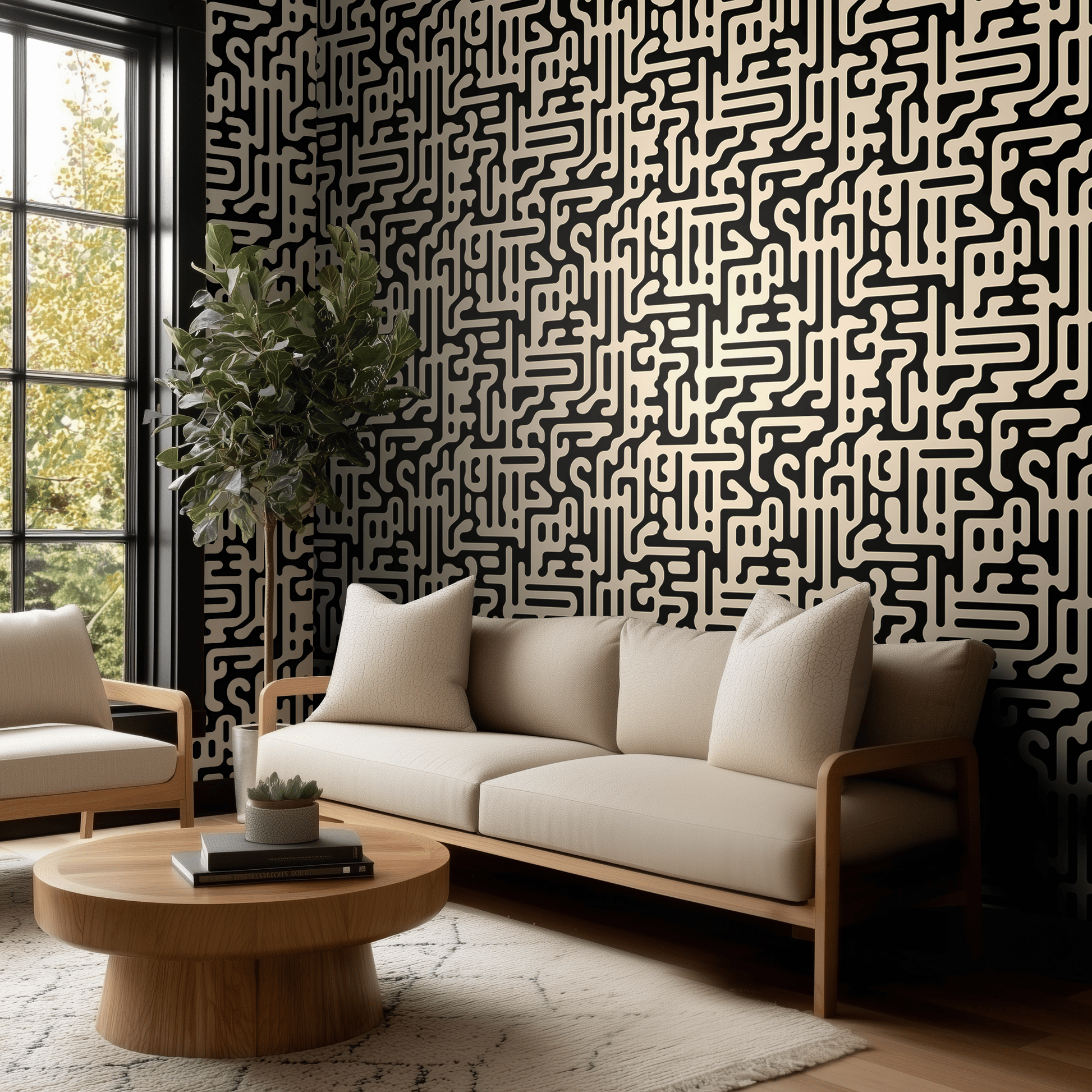 Milo Maze Wallpaper - Painted Paper
