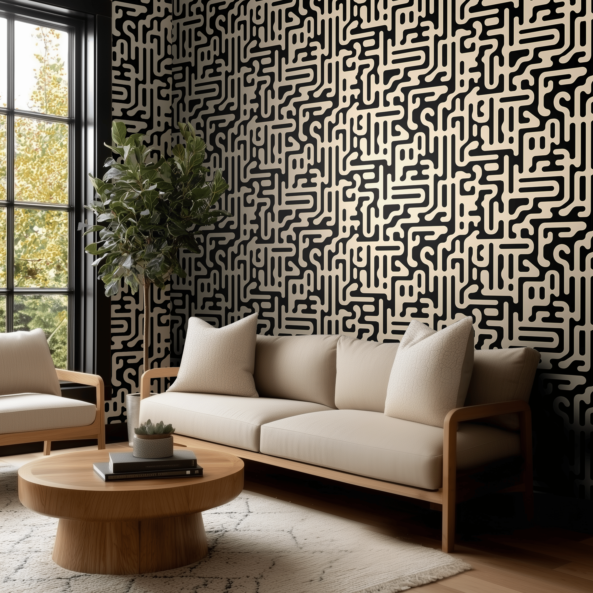 Milo Maze Wallpaper - Painted Paper