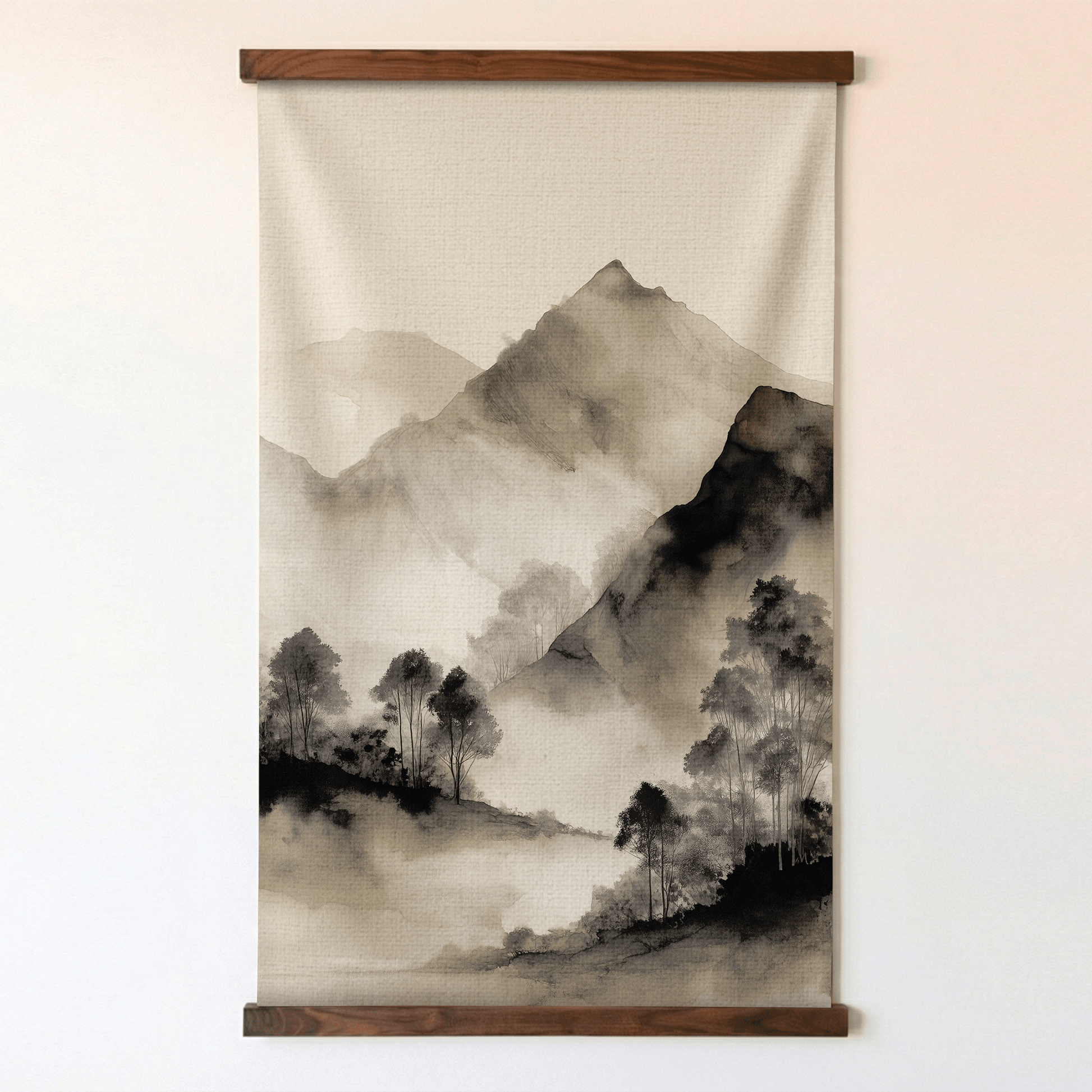 Mist and Ridge - Tapestry - Painted Paper