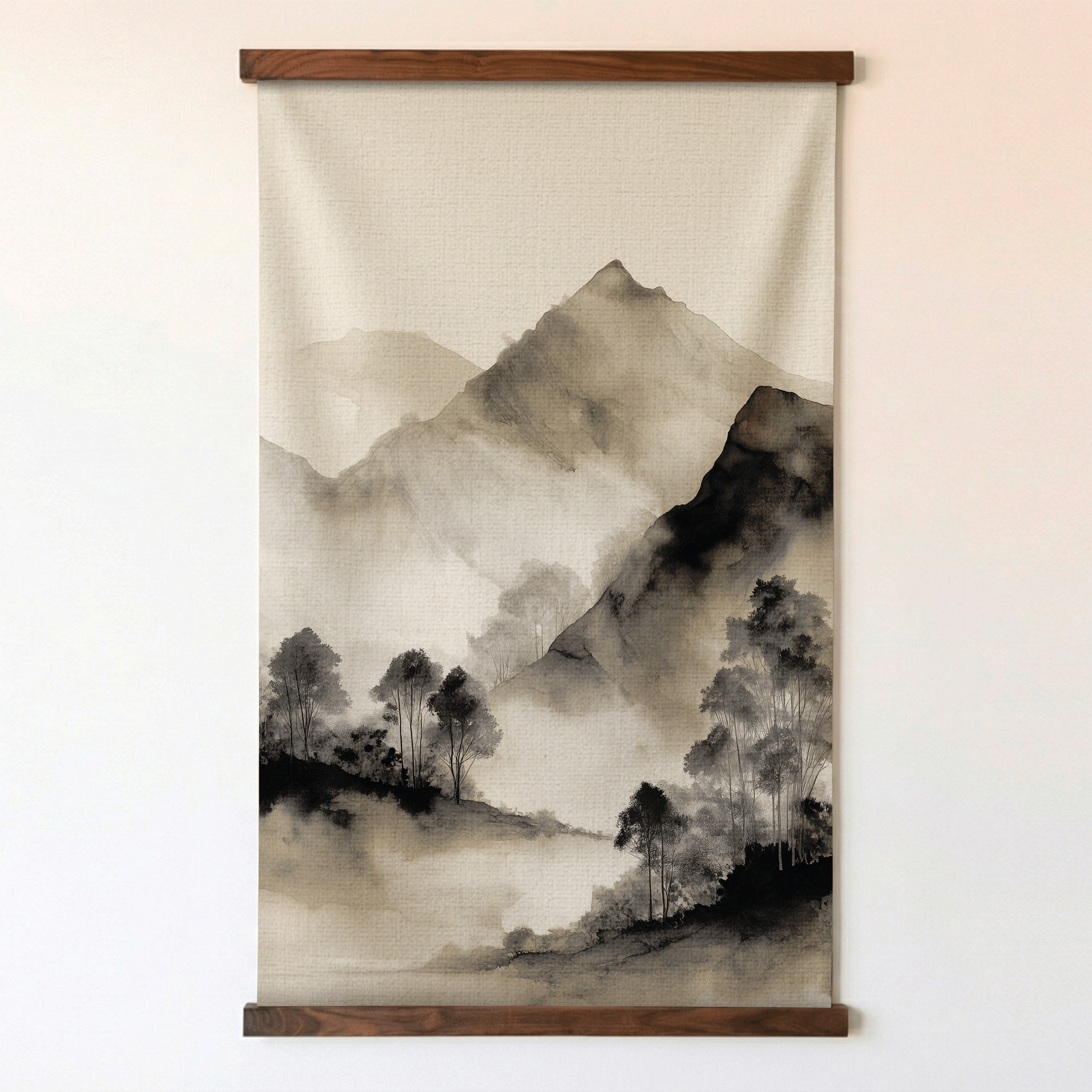 Mist and Ridge - Tapestry - Painted Paper