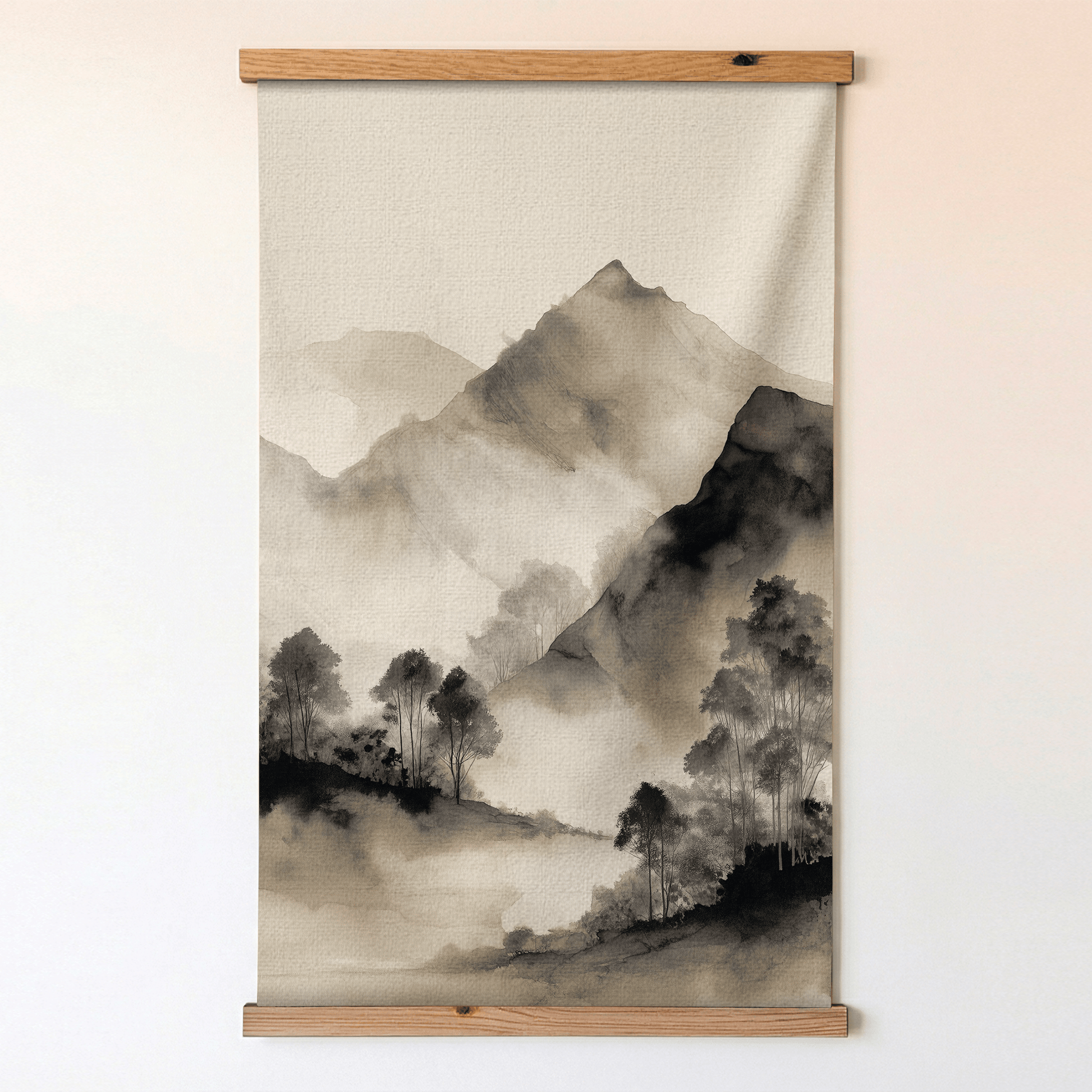Mist and Ridge - Tapestry - Painted Paper